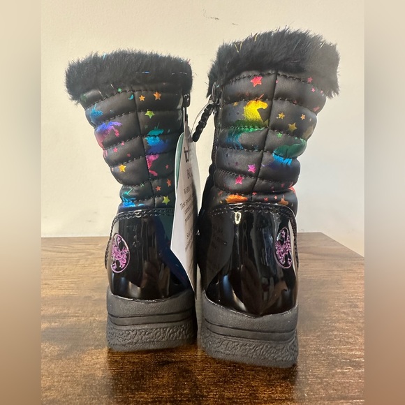 Totes Toddler Girls Reena Black Unicorn Winter Boot NWT Various Sizes - Picture 3 of 7